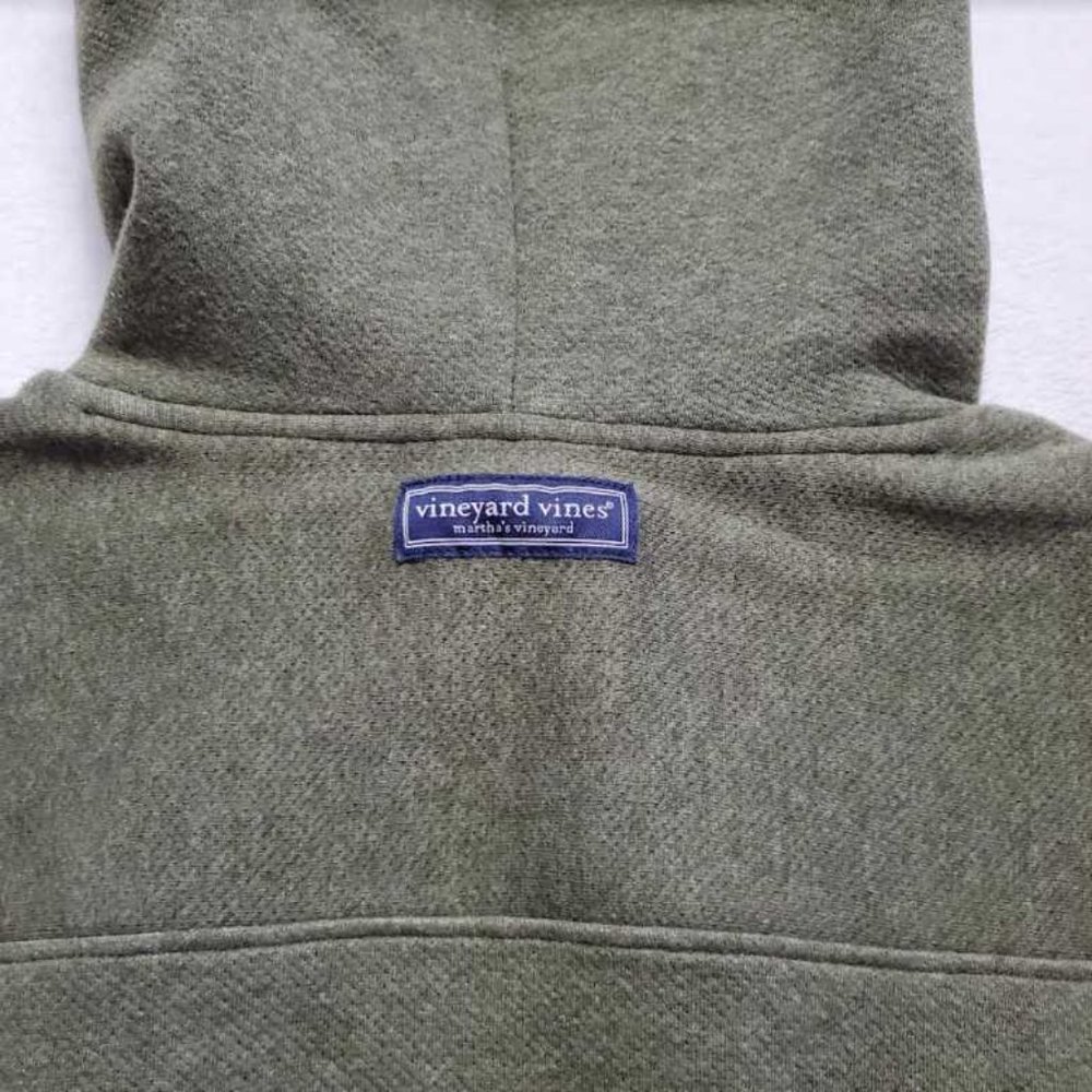 NEW  XL VINEYARD VINES SALTWATER FLEECE HOODIE IN SURPLUS GREEN SWEATER - Picture 8 of 8